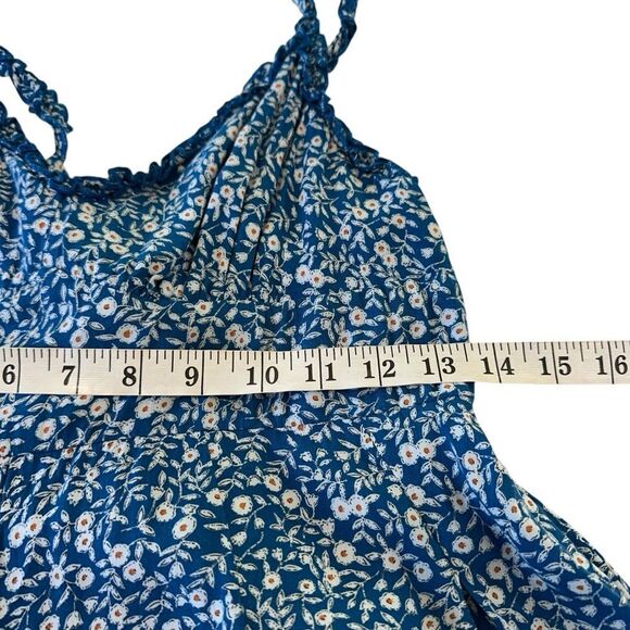 Princess Polly Thunderclouds Blue Floral Summer Romper, 8 - Picture 9 of 11